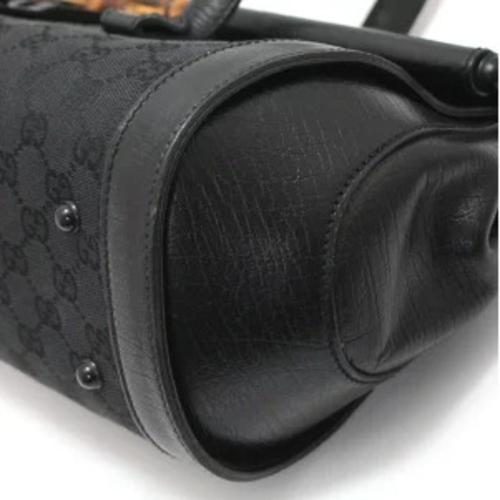 Gucci Bamboo vertical handbag GG canvas leather - Picture 6 of 6
